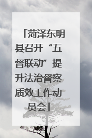 菏泽东明县召开“五督联动”提升法治督察质效工作动员会