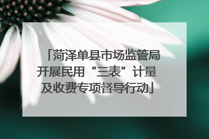 菏泽单县市场监管局开展民用“三表”计量及收费专项督导行动