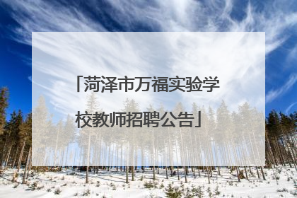 菏泽市万福实验学校教师招聘公告