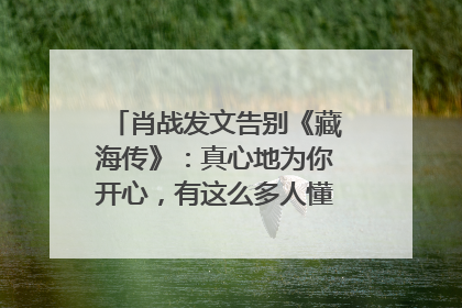 肖战发文告别《藏海传》：真心地为你开心，有这么多人懂你，导演回应“是否有第二季”