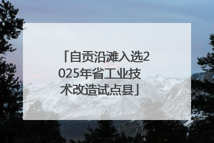 自贡沿滩入选2025年省工业技术改造试点县