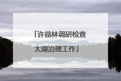 许昆林调研检查太湖治理工作