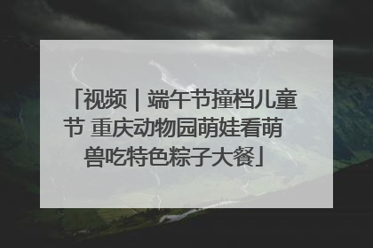 视频｜端午节撞档儿童节 重庆动物园萌娃看萌兽吃特色粽子大餐