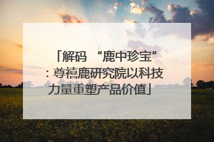 解码 “鹿中珍宝”：尊禧鹿研究院以科技力量重塑产品价值
