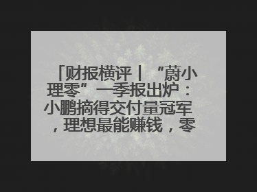 财报横评丨“蔚小理零”一季报出炉：小鹏摘得交付量冠军，理想最能赚钱，零跑迎头赶上，蔚来还在调整