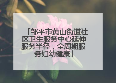邹平市黄山街道社区卫生服务中心延伸服务半径，全周期服务妇幼健康