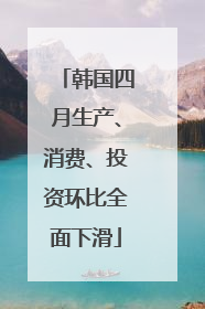 韩国四月生产、消费、投资环比全面下滑