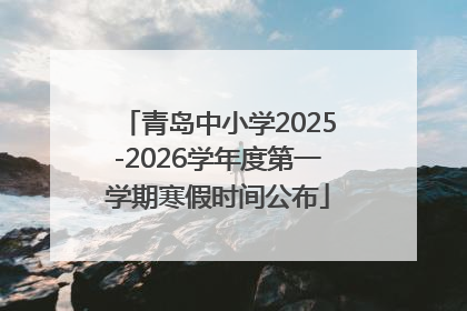 青岛中小学2025-2026学年度第一学期寒假时间公布