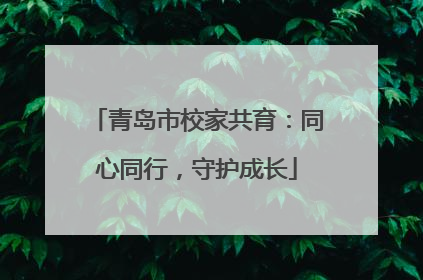 青岛市校家共育：同心同行，守护成长