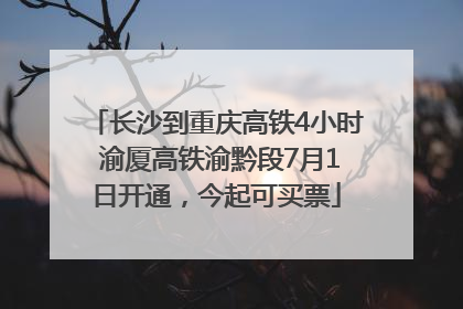 长沙到重庆高铁4小时 渝厦高铁渝黔段7月1日开通，今起可买票