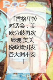 香格里拉对话会：美欧分歧再次显现 美关税政策引发各大洲不安