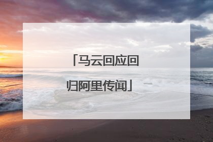 马云回应回归阿里传闻