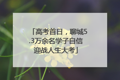 高考首日，聊城5.3万余名学子自信迎战人生大考