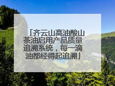 齐云山高油酸山茶油启用产品质量追溯系统，每一滴油都经得起追溯