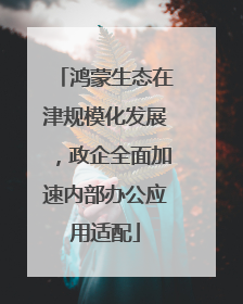 鸿蒙生态在津规模化发展，政企全面加速内部办公应用适配