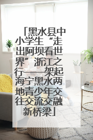 黑水县中小学生“走出阿坝看世界”浙江之行——架起海宁黑水两地青少年交往交流交融新桥梁