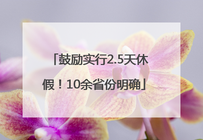 鼓励实行2.5天休假！10余省份明确