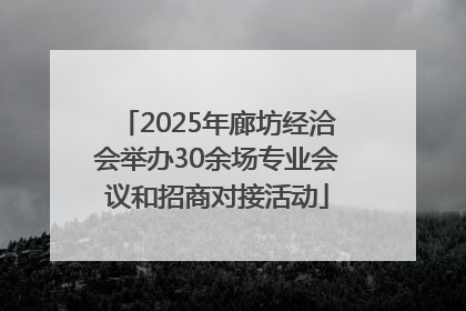 2025年廊坊经洽会举办30余场专业会议和招商对接活动