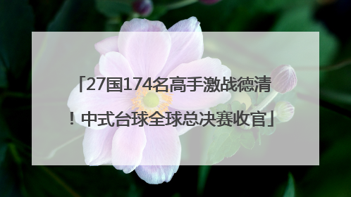 27国174名高手激战德清！中式台球全球总决赛收官