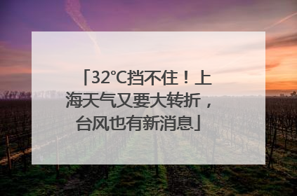 32℃挡不住！上海天气又要大转折，台风也有新消息