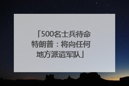 500名士兵待命 特朗普：将向任何地方派遣军队