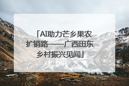 AI助力芒乡果农扩销路——广西田东乡村振兴见闻